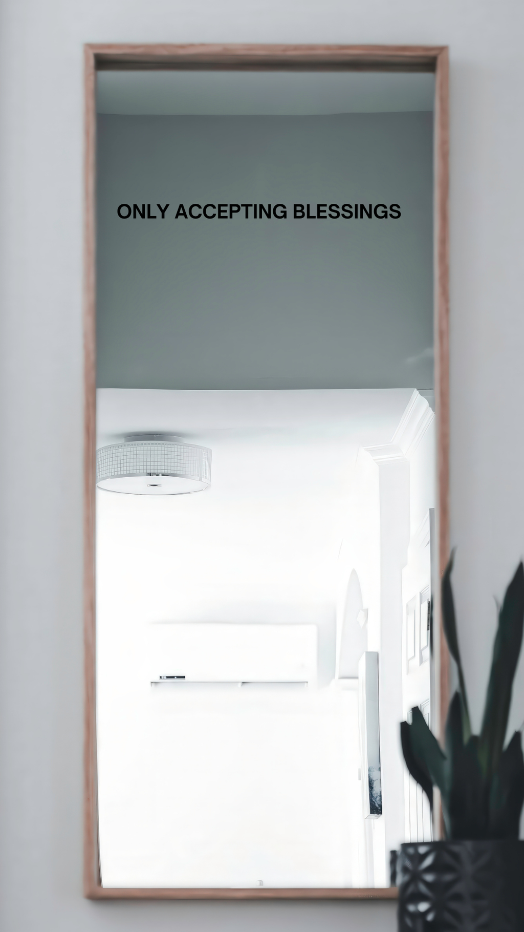 black mirror sticker / only accepting blessings