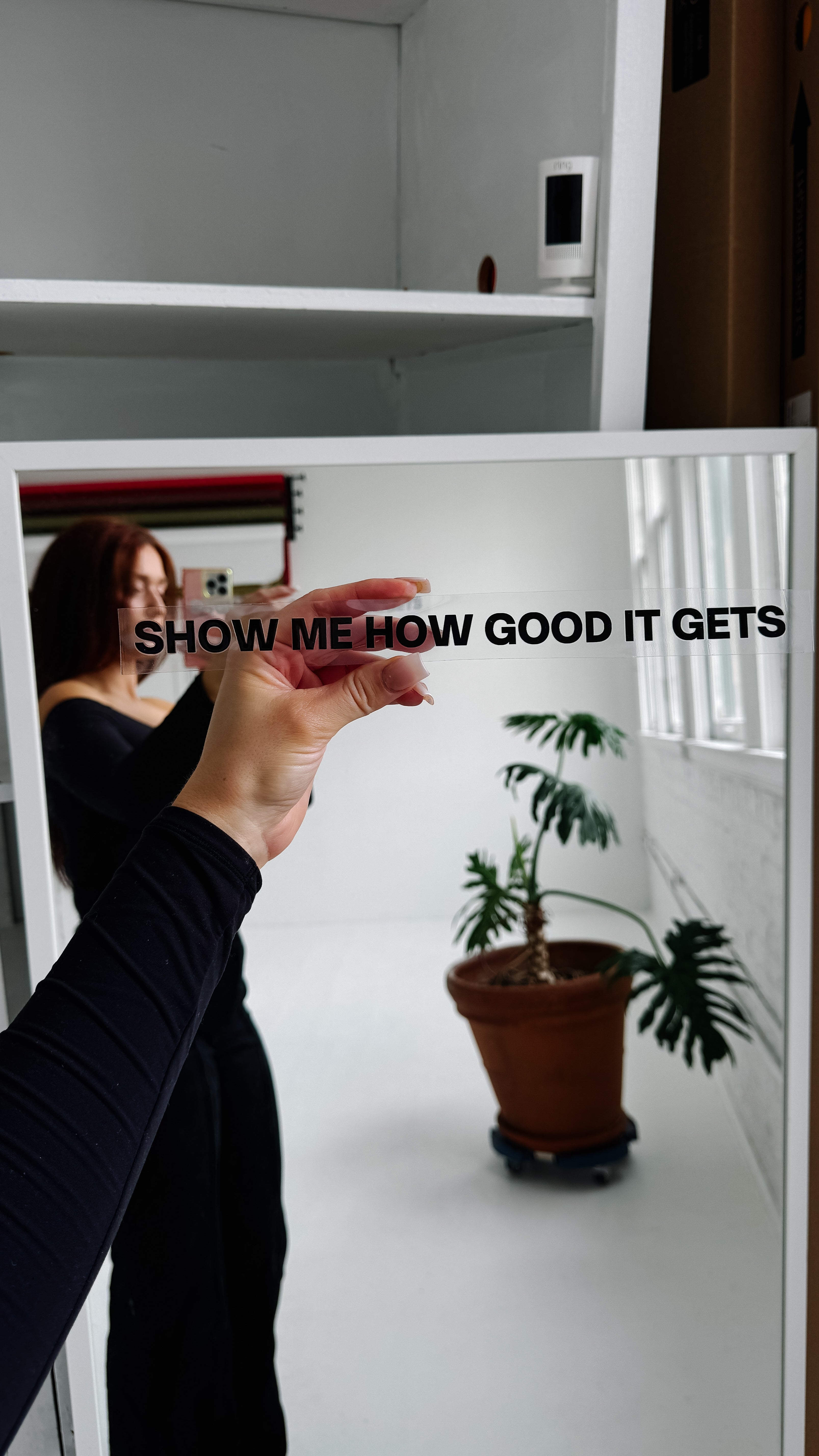 black mirror sticker / show me how good it gets