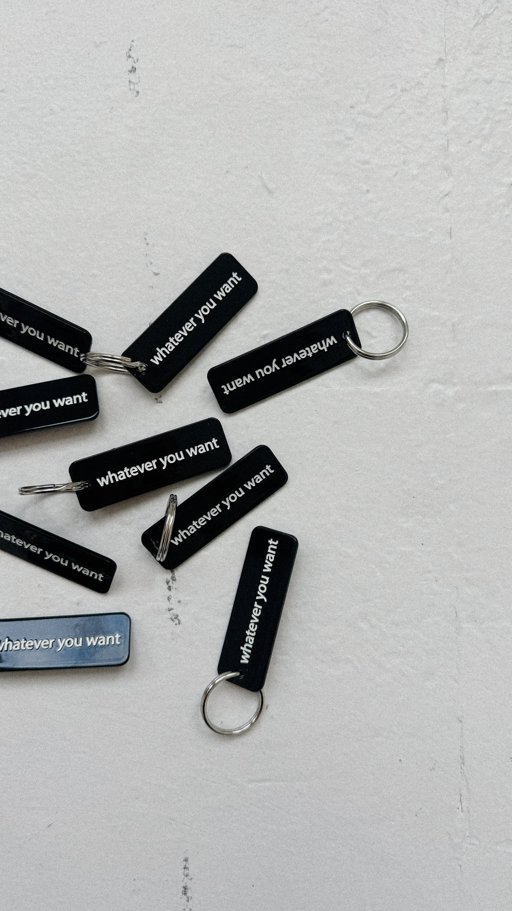 trendy black acrylic rectangle keychain / whatever you want