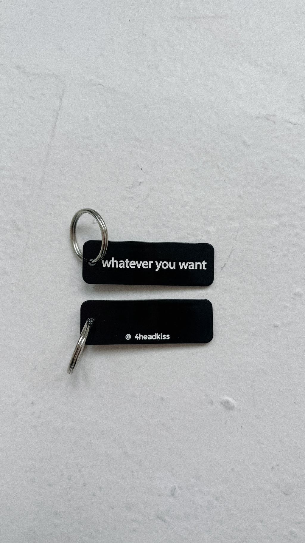 trendy black acrylic rectangle keychain / whatever you want