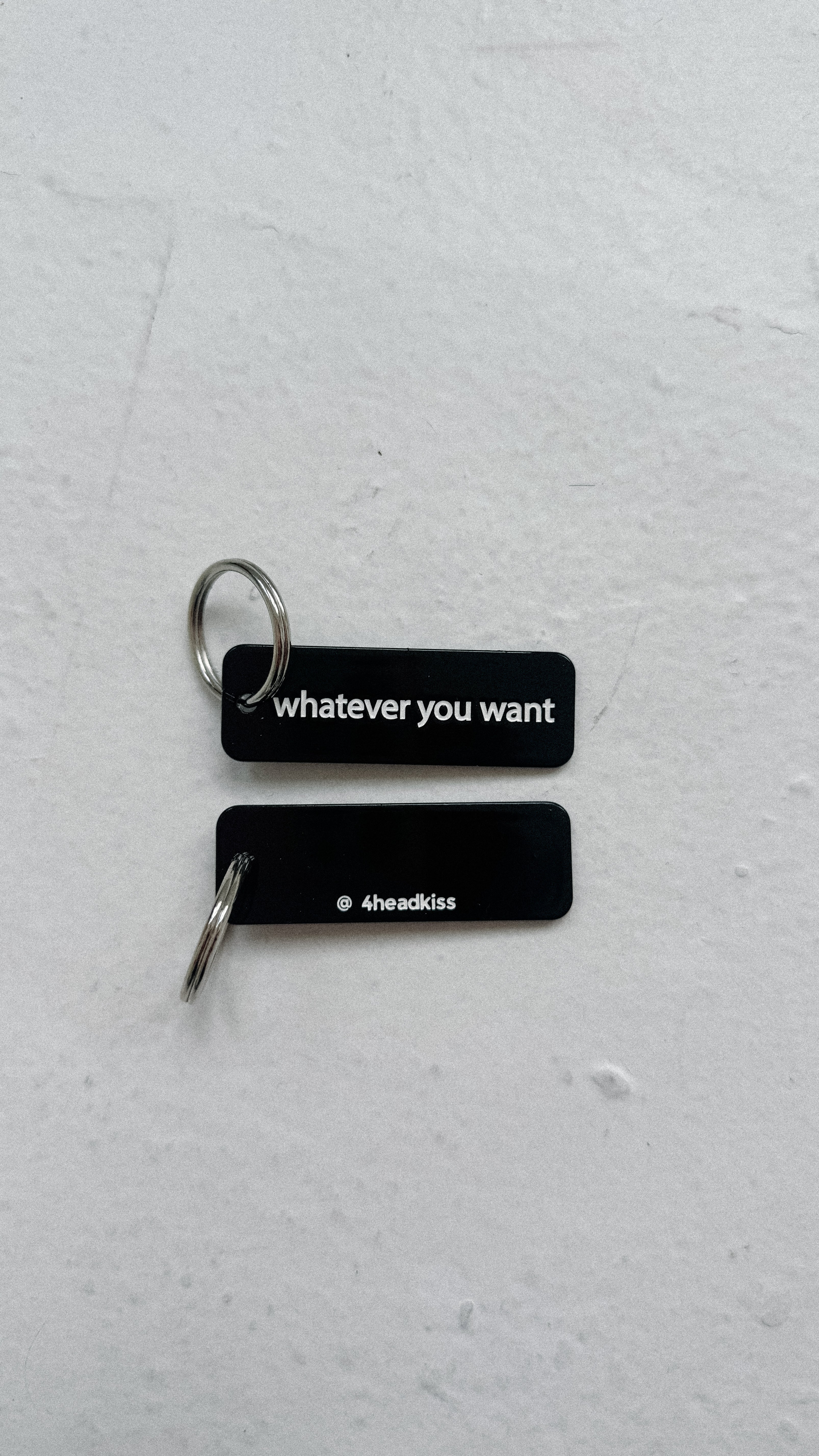 trendy black acrylic rectangle keychain / whatever you want