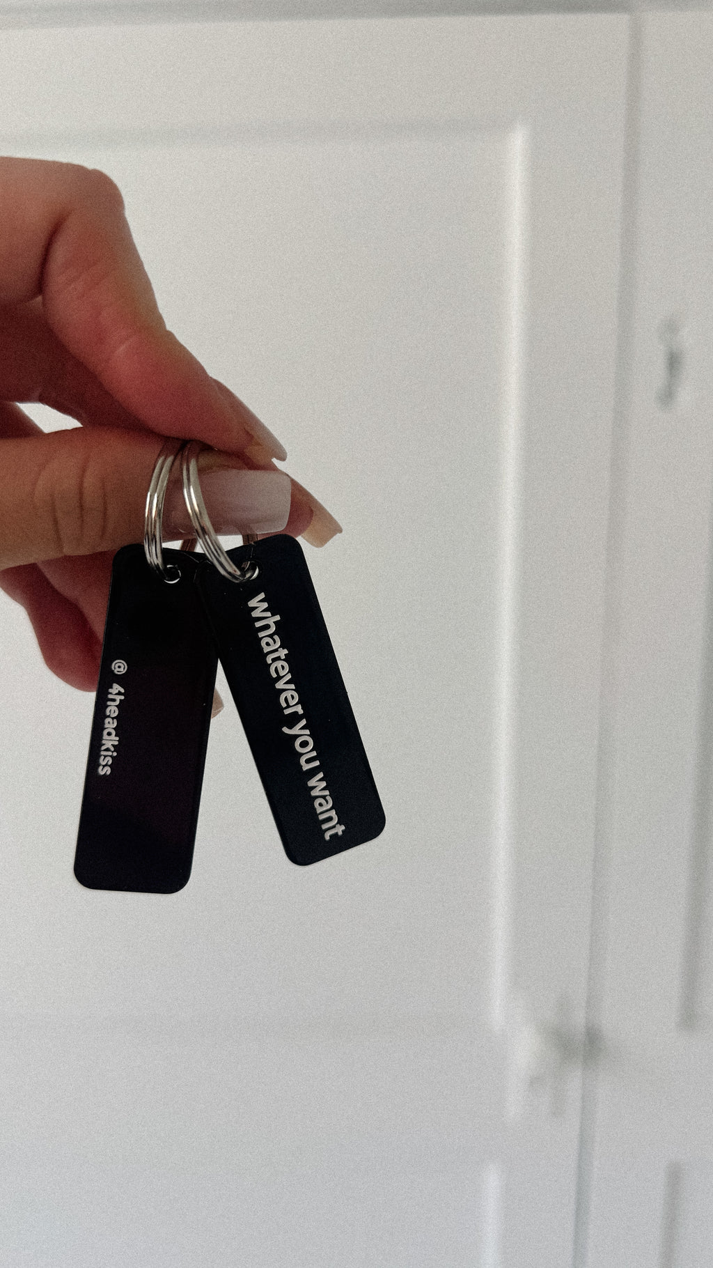 trendy black acrylic rectangle keychain / whatever you want