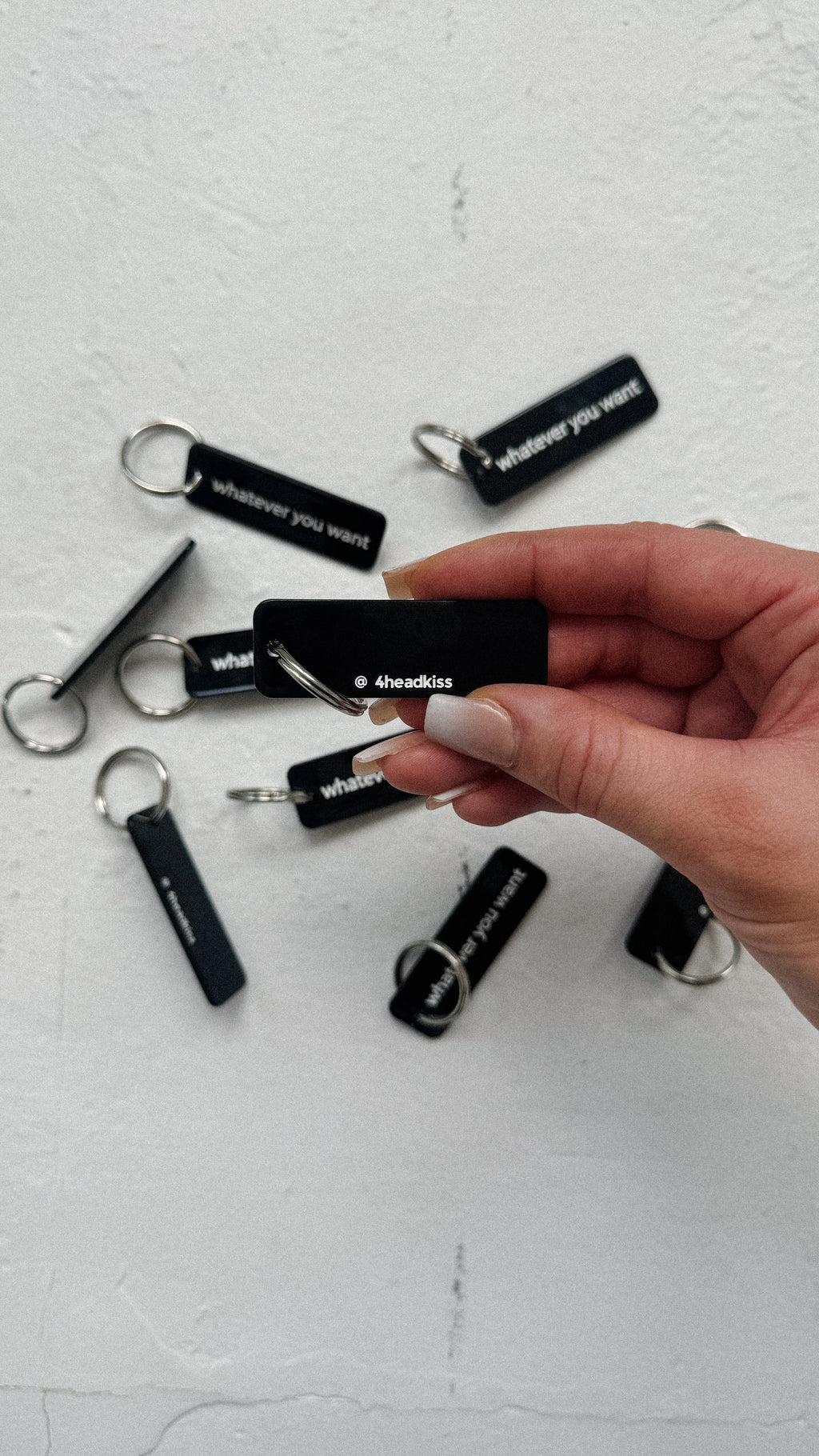 trendy black acrylic rectangle keychain / whatever you want