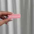 pink keychain, keychain with words, rectangle keychain, pink and white keychain, cute keychain, trendy keychain