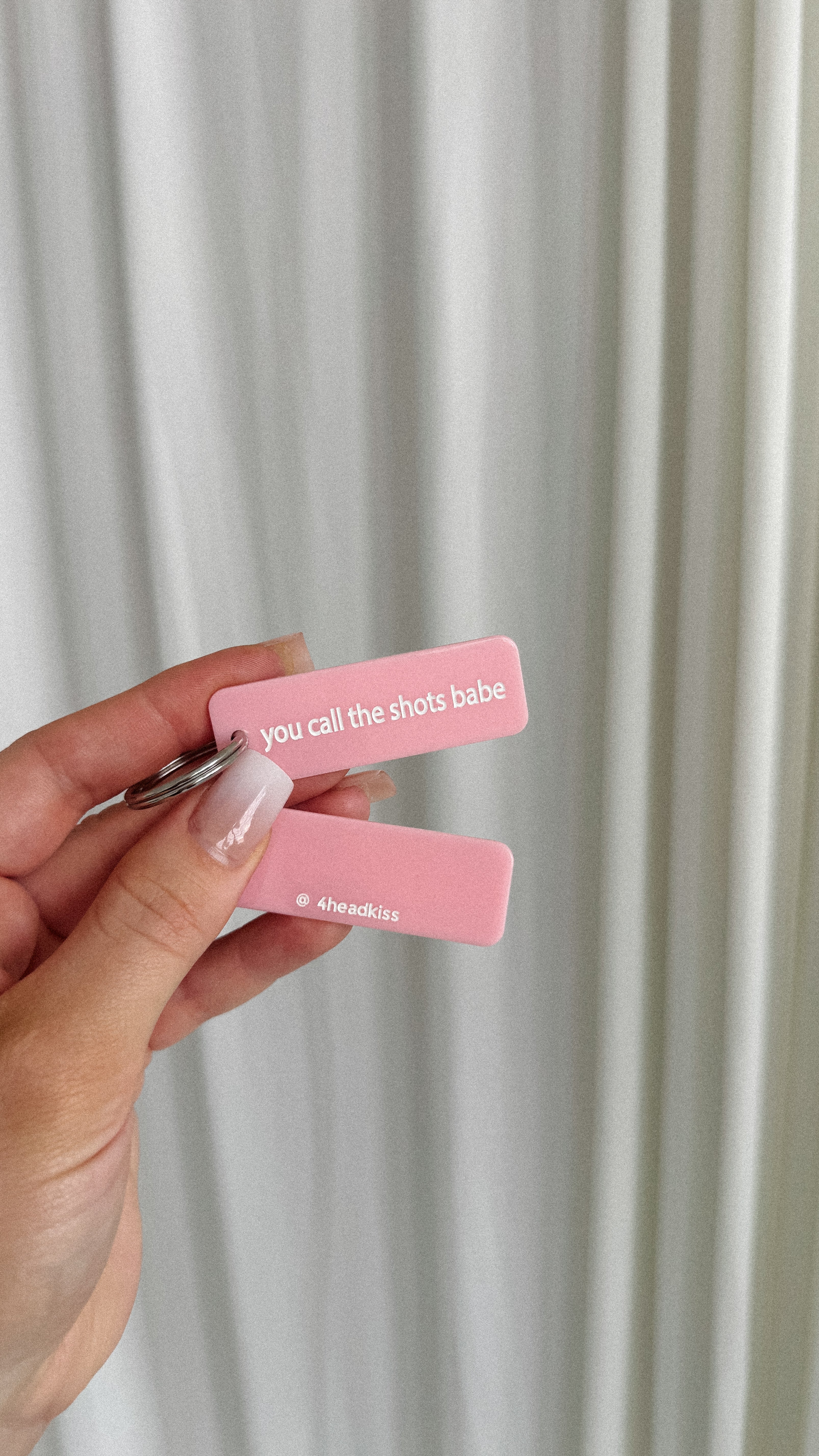 Pink Acrylic Keychain: You Call the Shots Babe, Rectangle Reminder