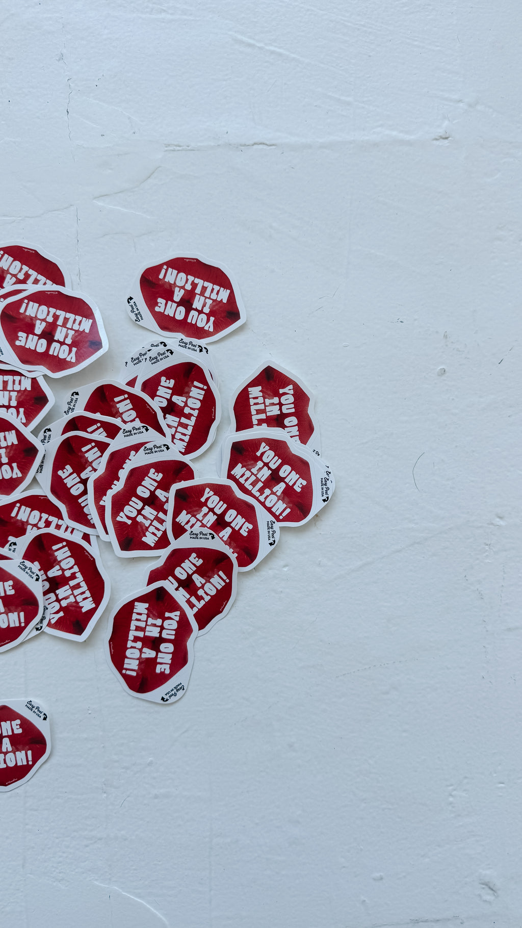 cute trendy red lip kiss sticker / you one in a million